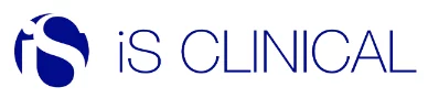 Logo of iS CLINICAL with the brand name in blue letters. The logo includes a stylized iS on the left. It is simple and modern.